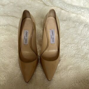 Jimmy Choo nude patent pump